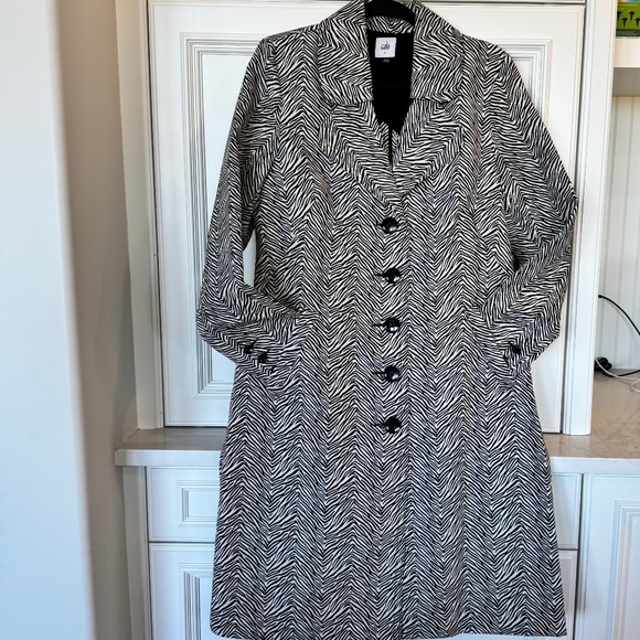 Black & White Zebra Print Trench Coat – Cabi, Medium - Picture 2 of 5